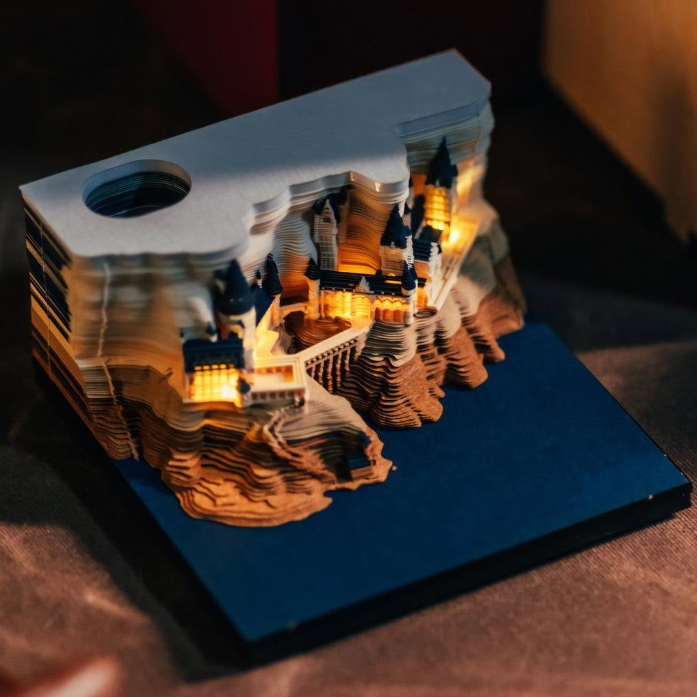 2024 3D Paper Carved Calendar - Romantic Pink Treehouse
