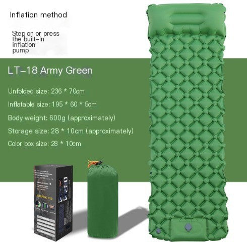 Automatic Outdoor Inflatable Camping Mattress TPU Lightweight