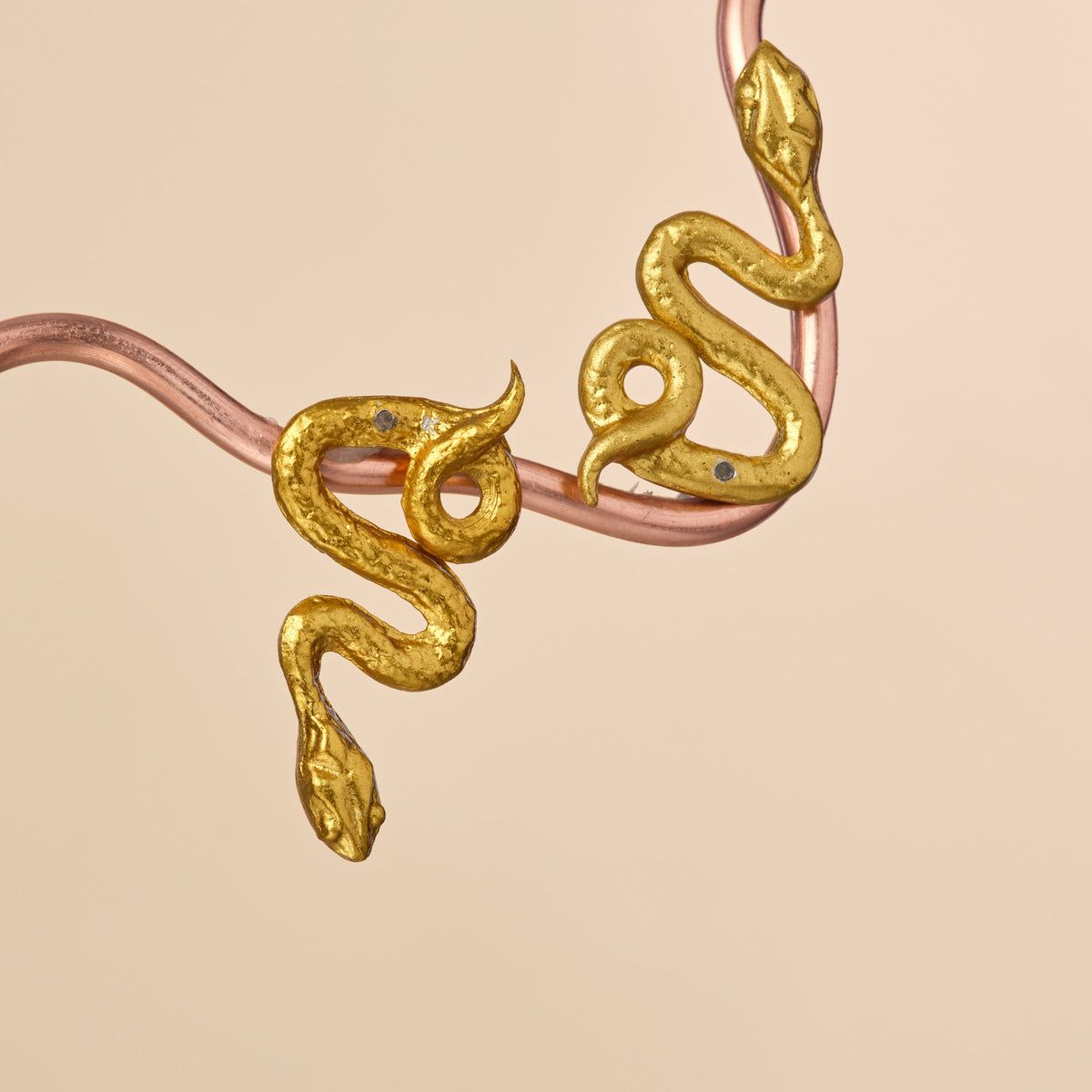 SNAKE EARRINGS, GOLD OR SILVER SAPPHIRE - BEATRIX OST COLLABORATION