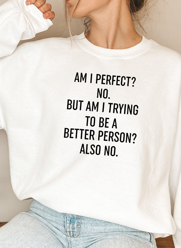 Am I Perfect Sweat Shirt