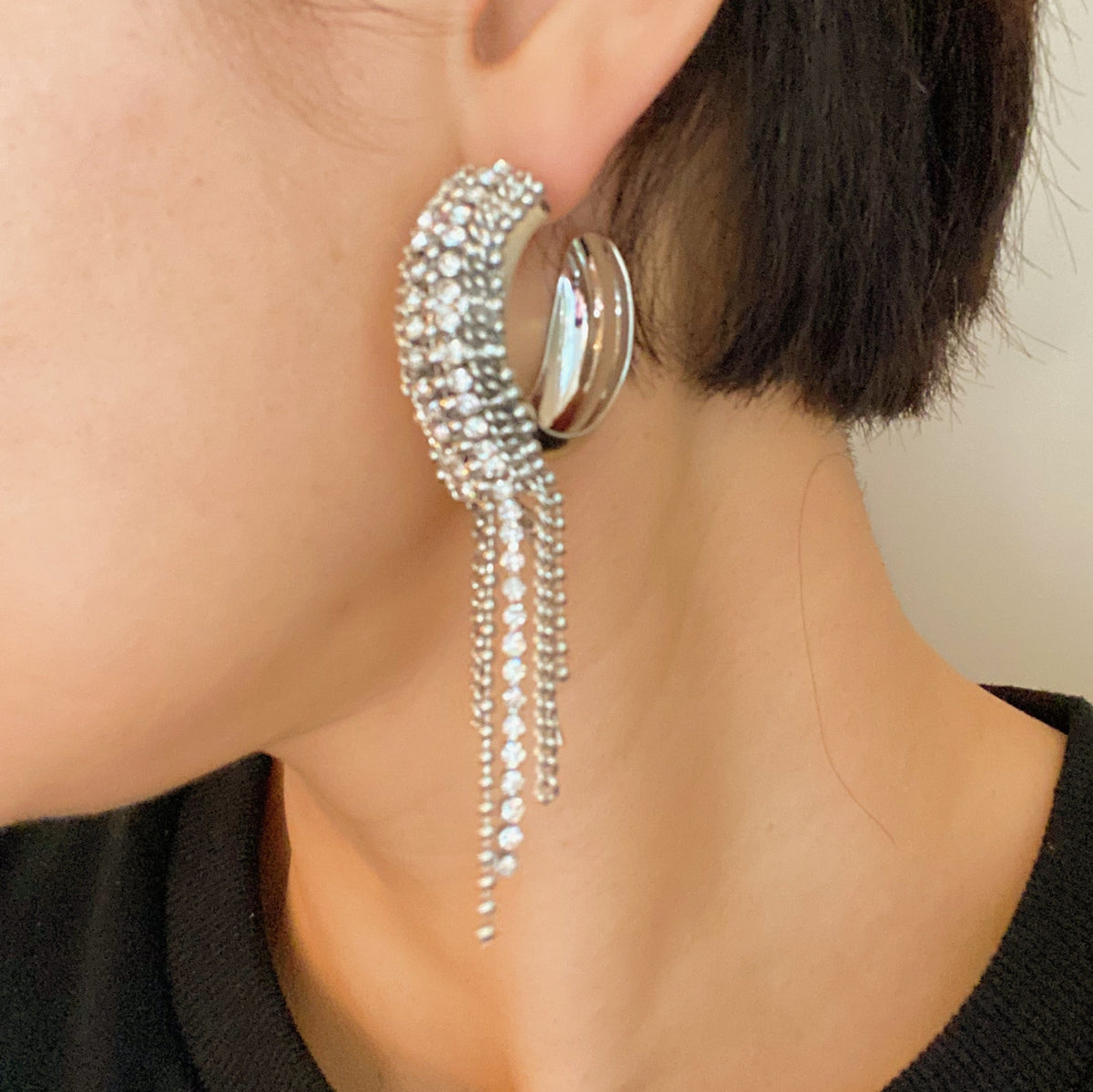 Sparkles On The Hoop Earrings