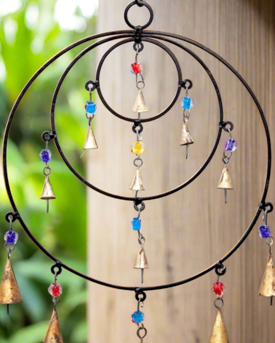 Triple Circle Chime with beads and bells