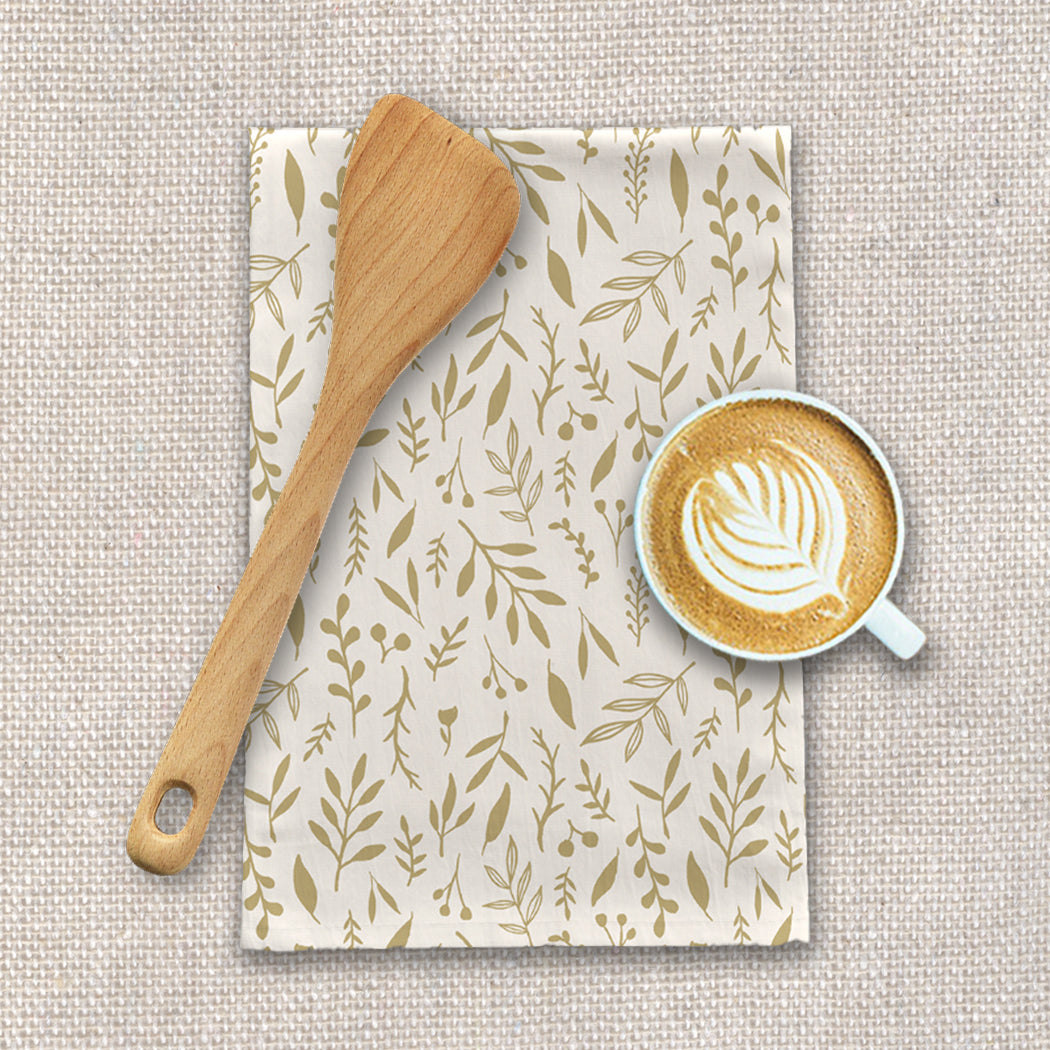 Gold Falling Leaves Tea Towels