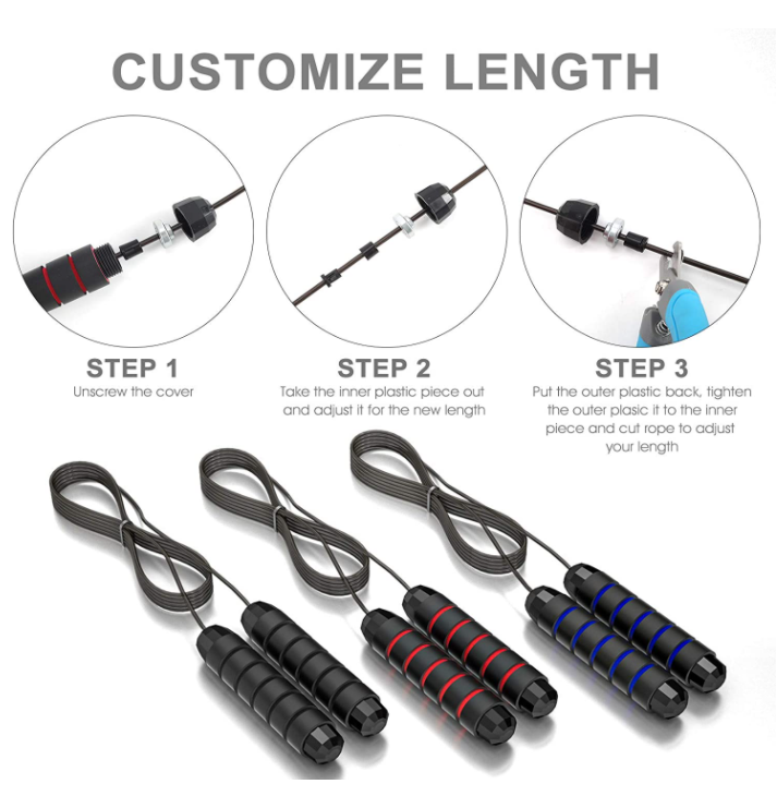 Oem Digital Counting Jump Ropes Adjustable Training Tool Bearing Skipping Rope Pvc Exercise Slimming Jumprope Wire Ropes