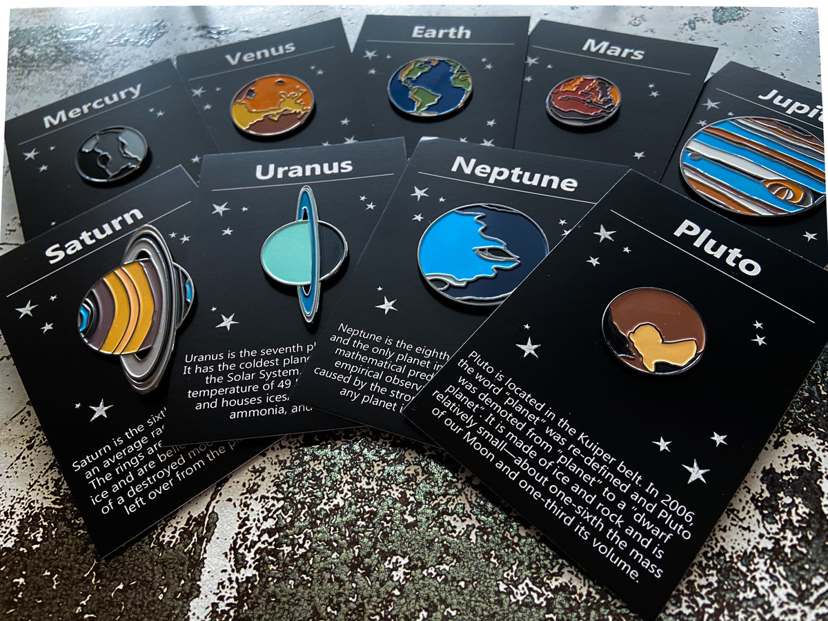 Solar System Planet Enamel Pin Set of 9