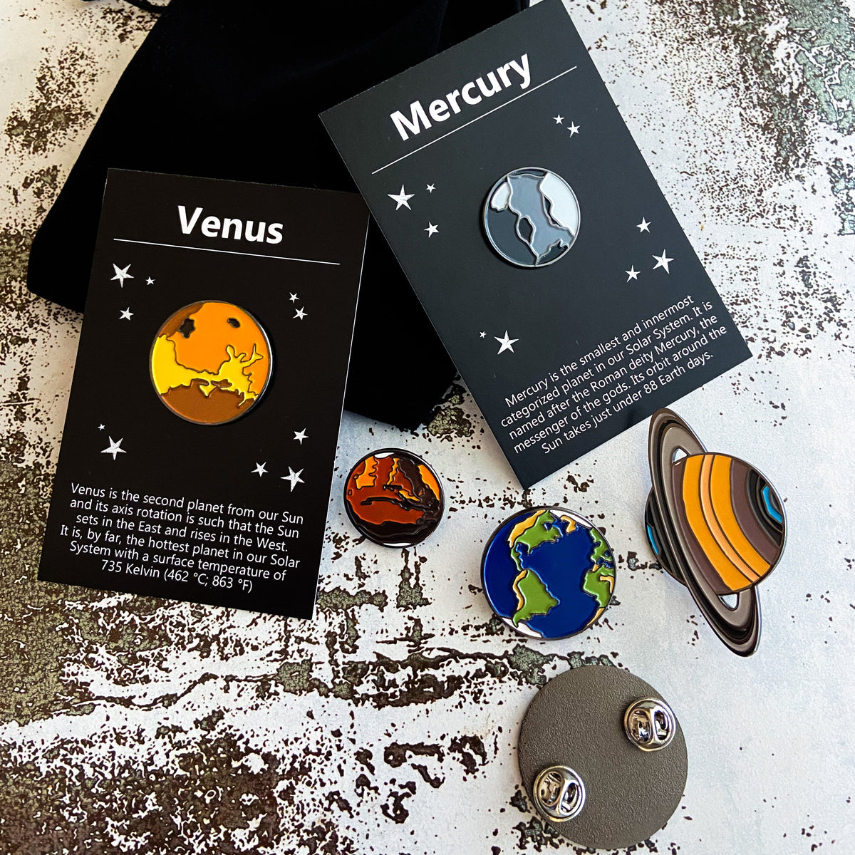 Solar System Planet Enamel Pin Set of 9
