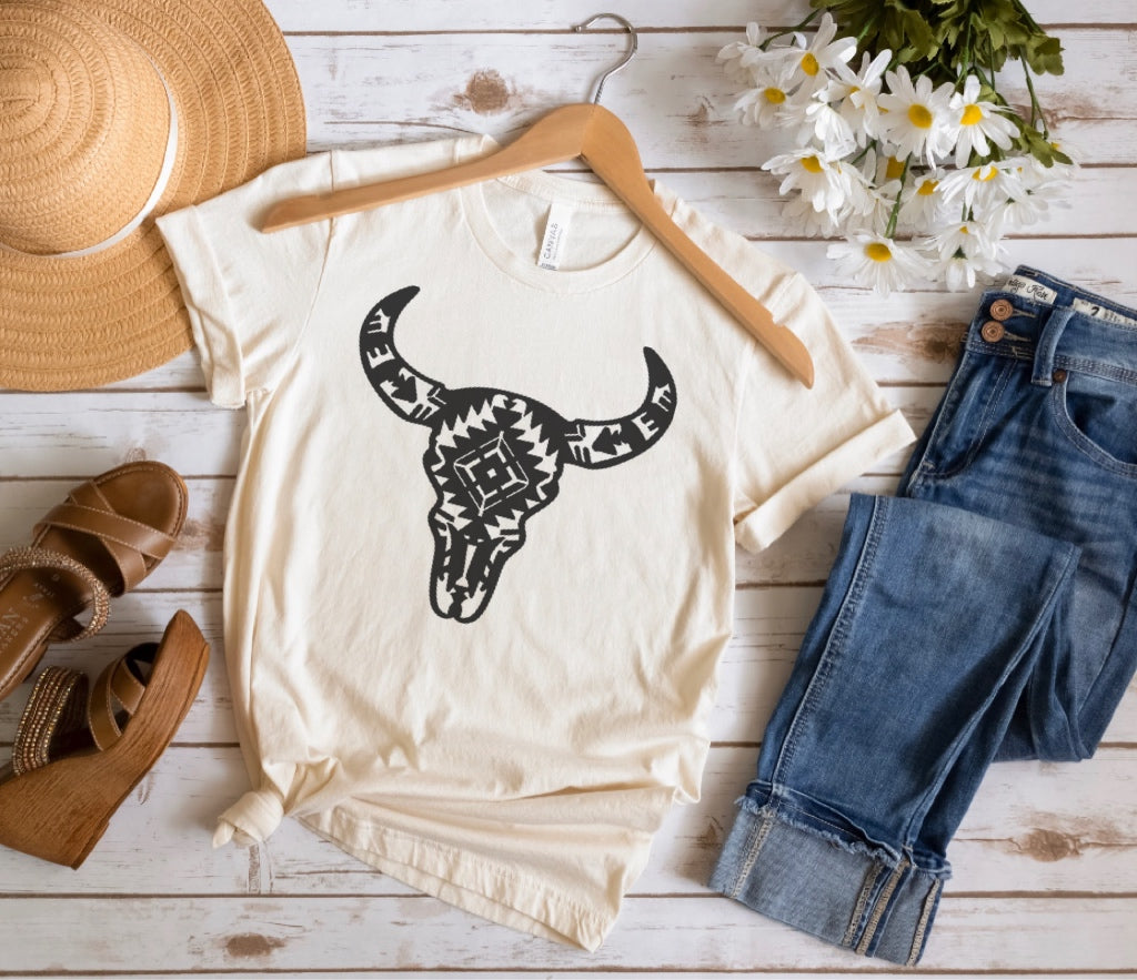 Cow Skull - Black Ink