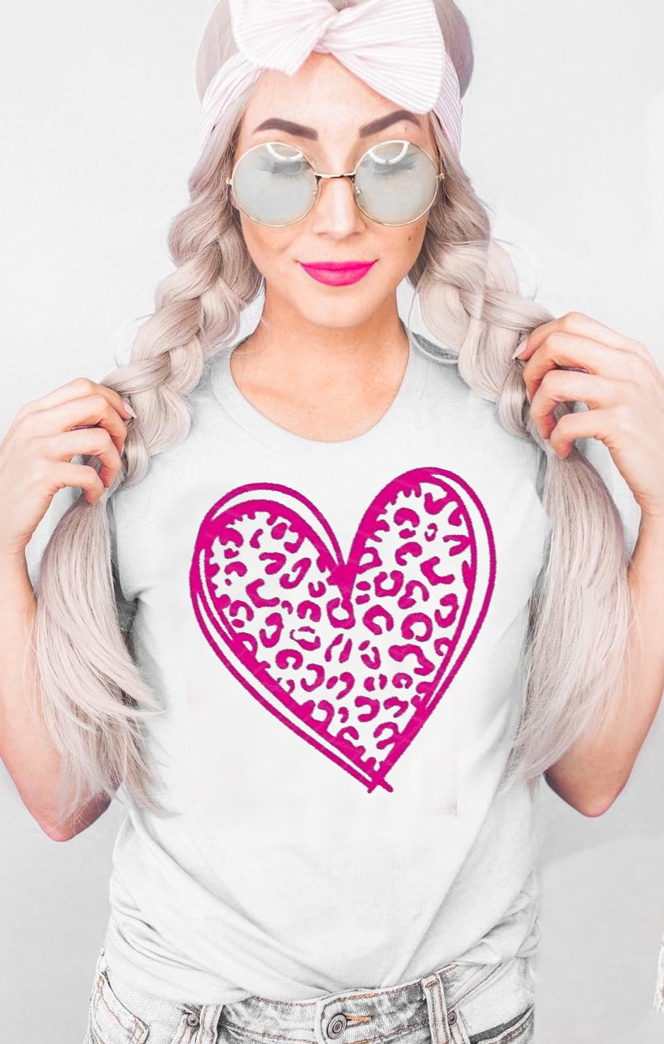 Pink Leopard Print Heart