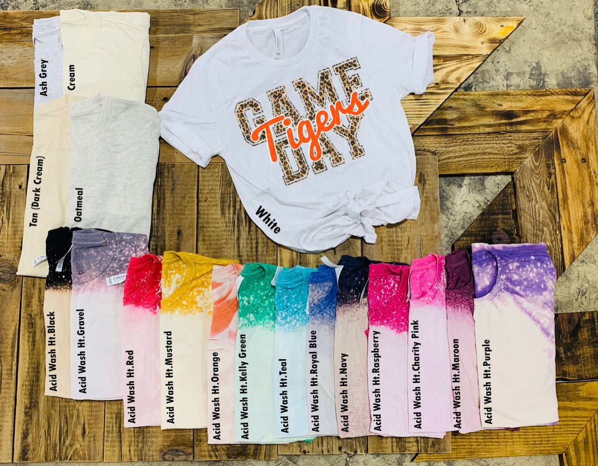 Coweta Tigers Game Day w/ Orange & Leopard Print - 14 Color Options