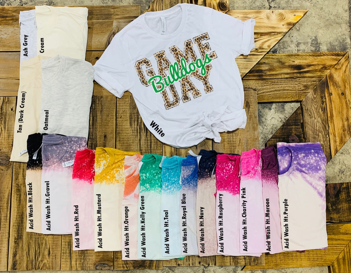 Bulldogs Game Day w/ Green & Leopard Print - 14 Color Options