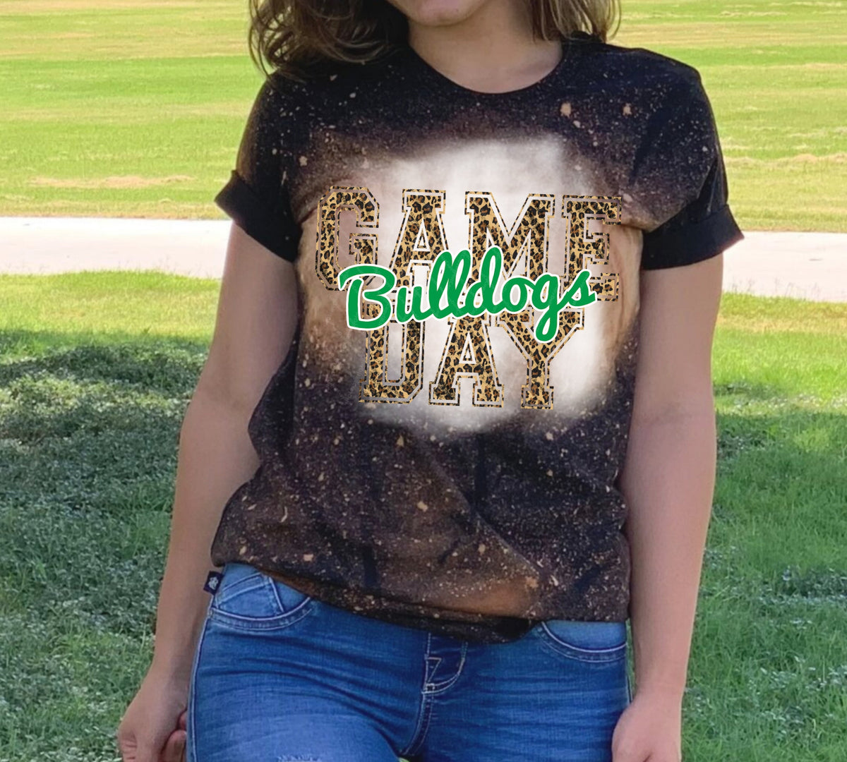 Bulldogs Game Day w/ Green & Leopard Print - 14 Color Options
