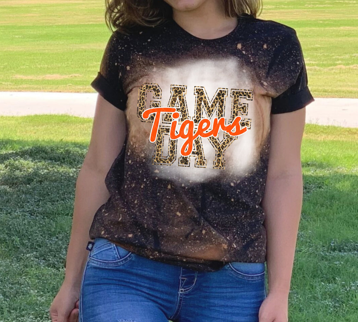 Coweta Tigers Game Day w/ Orange & Leopard Print - 14 Color Options