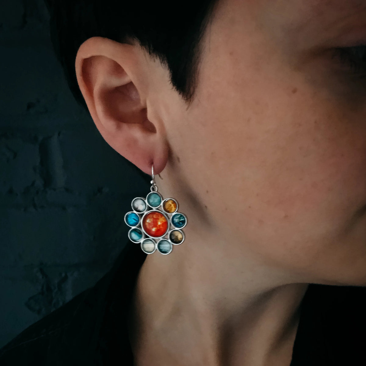 CLEARANCE Solar System Halo Dangle Earrings