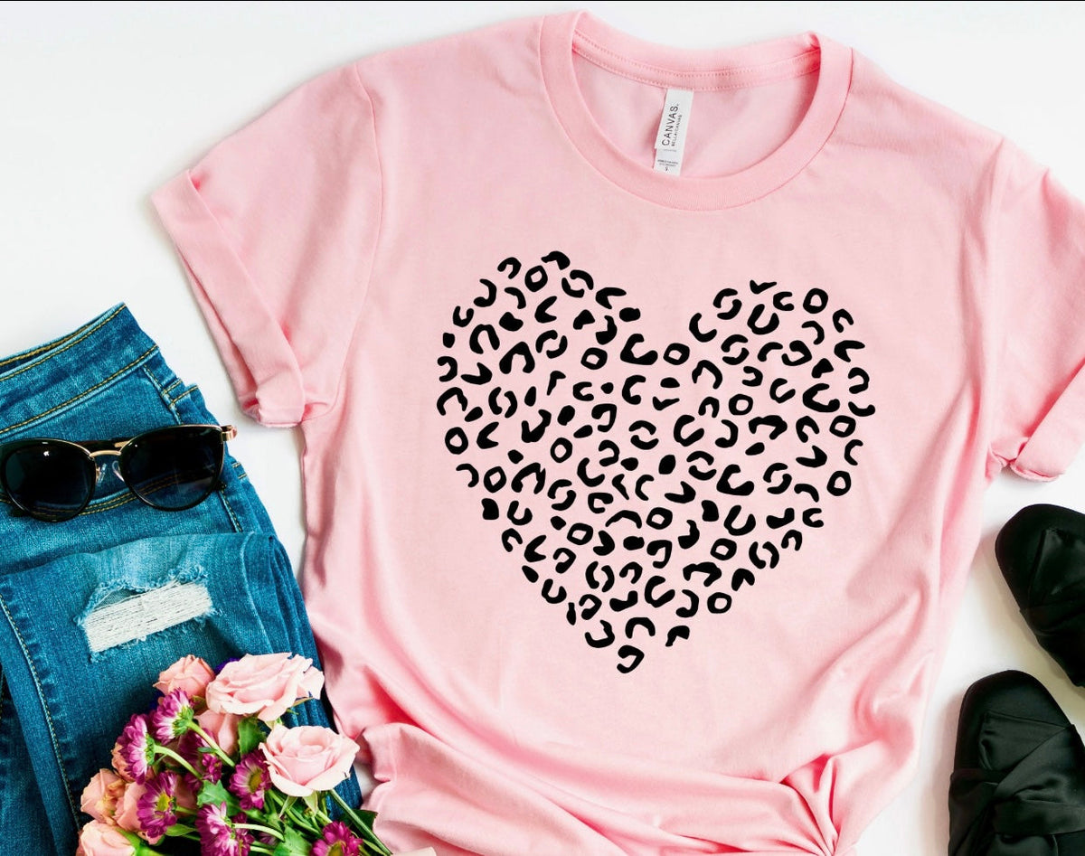 Black Leopard Print Heart