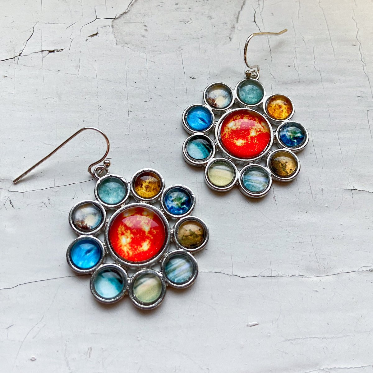 CLEARANCE Solar System Halo Dangle Earrings