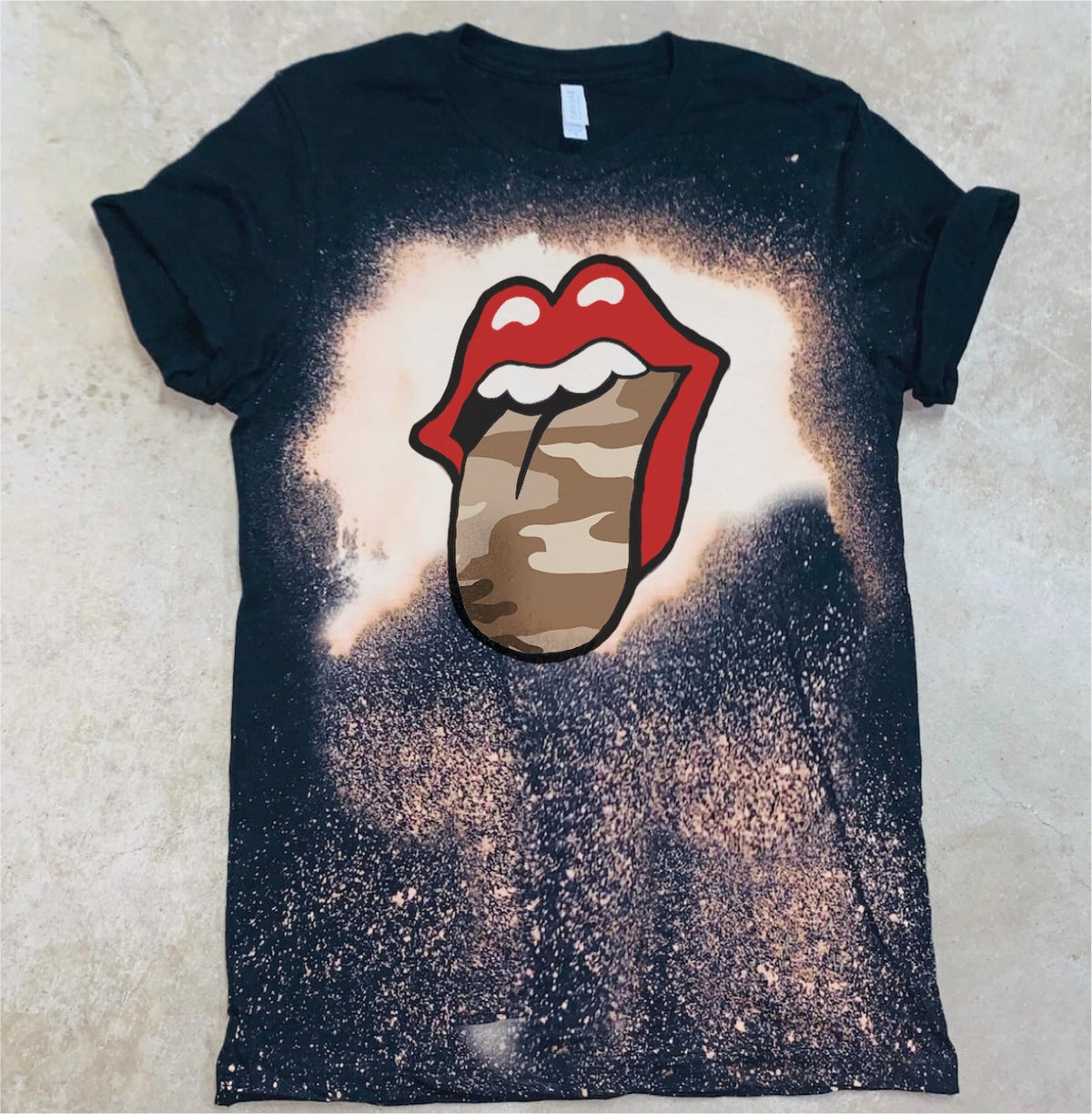 Camo Tongue - Acid Wash Black
