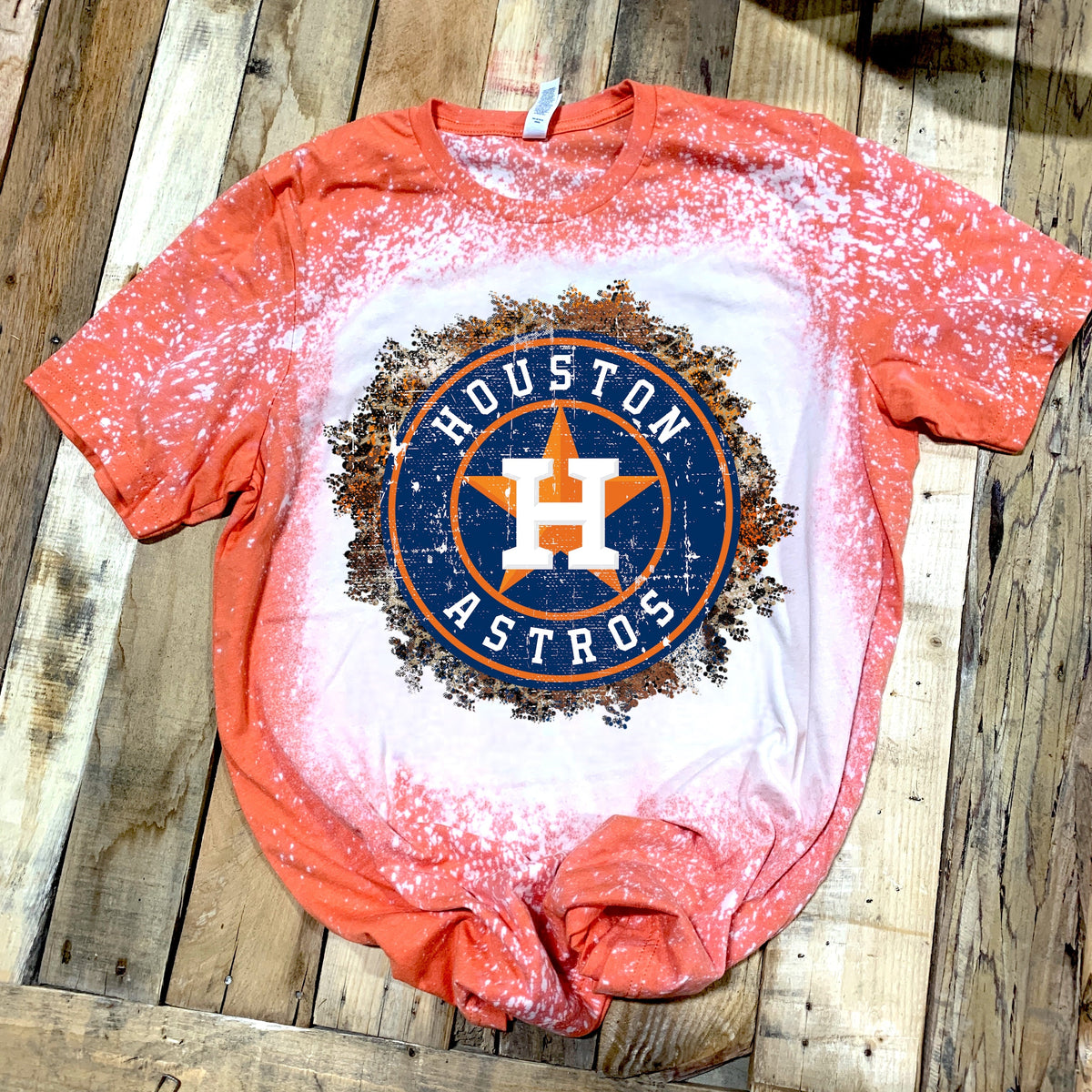 Astros - w/ Distressed Leopard Print