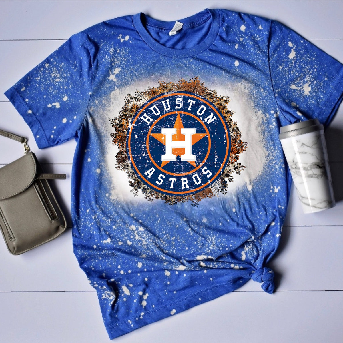 Astros - w/ Distressed Leopard Print