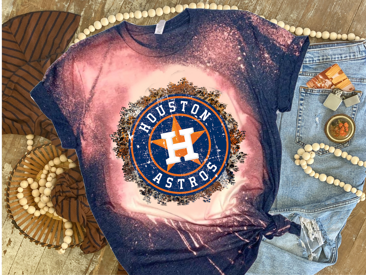 Astros - w/ Distressed Leopard Print