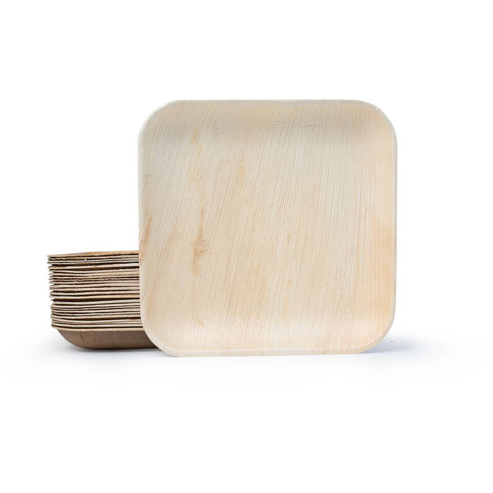 Palm Leaf Plates Square Dinner ALL SIZES Plates 4"-10" Inch (Set of 100/50/25)