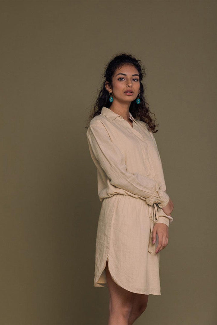 Meet me by the Cliff Dress in Neutral Beige