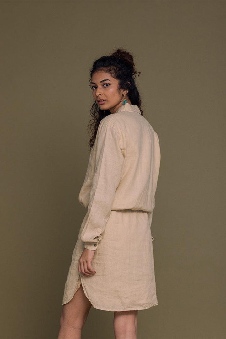 Meet me by the Cliff Dress in Neutral Beige