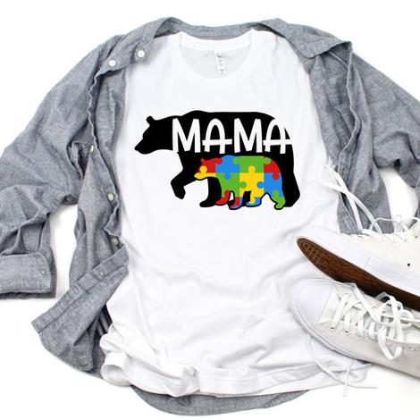 Autism - MAMA Bear - Black Ink