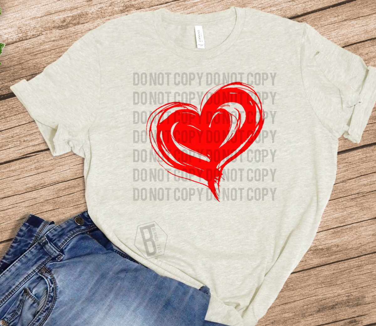 Red Heart - Oatmeal Tee