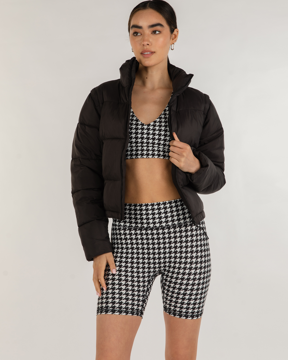 Hybrid Fleece Biker Shorts High Waist 6"