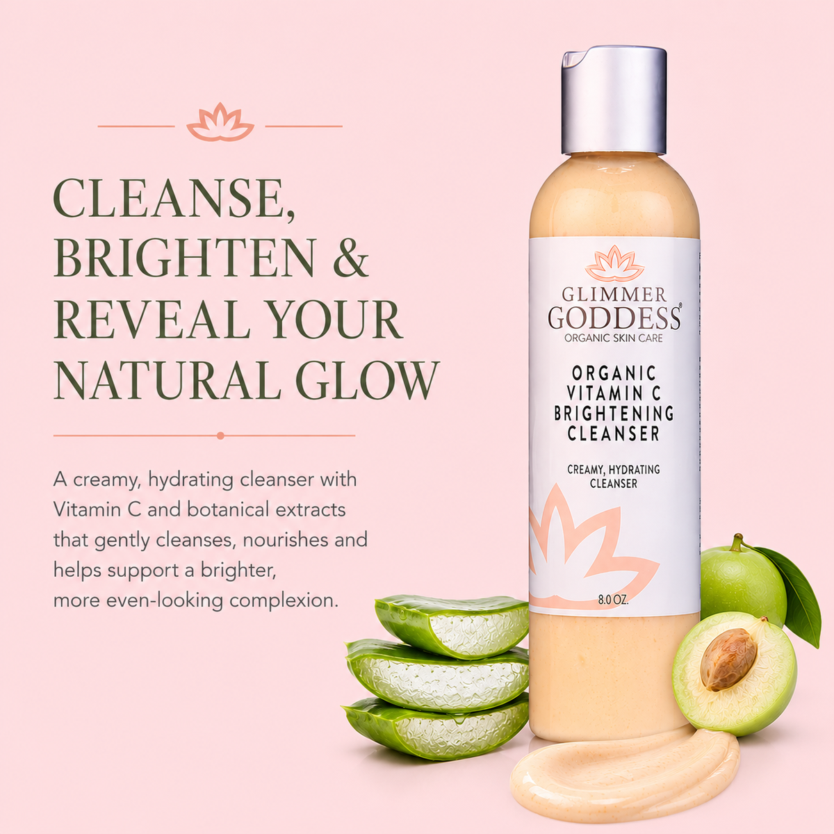 Organic Vitamin C Brightening Cleanser – Gentle Face Wash