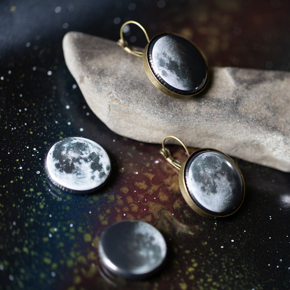 Interchangeable Moon Phase Earrings