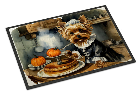 Yorkie Fall Kitchen Pumpkins Doormat