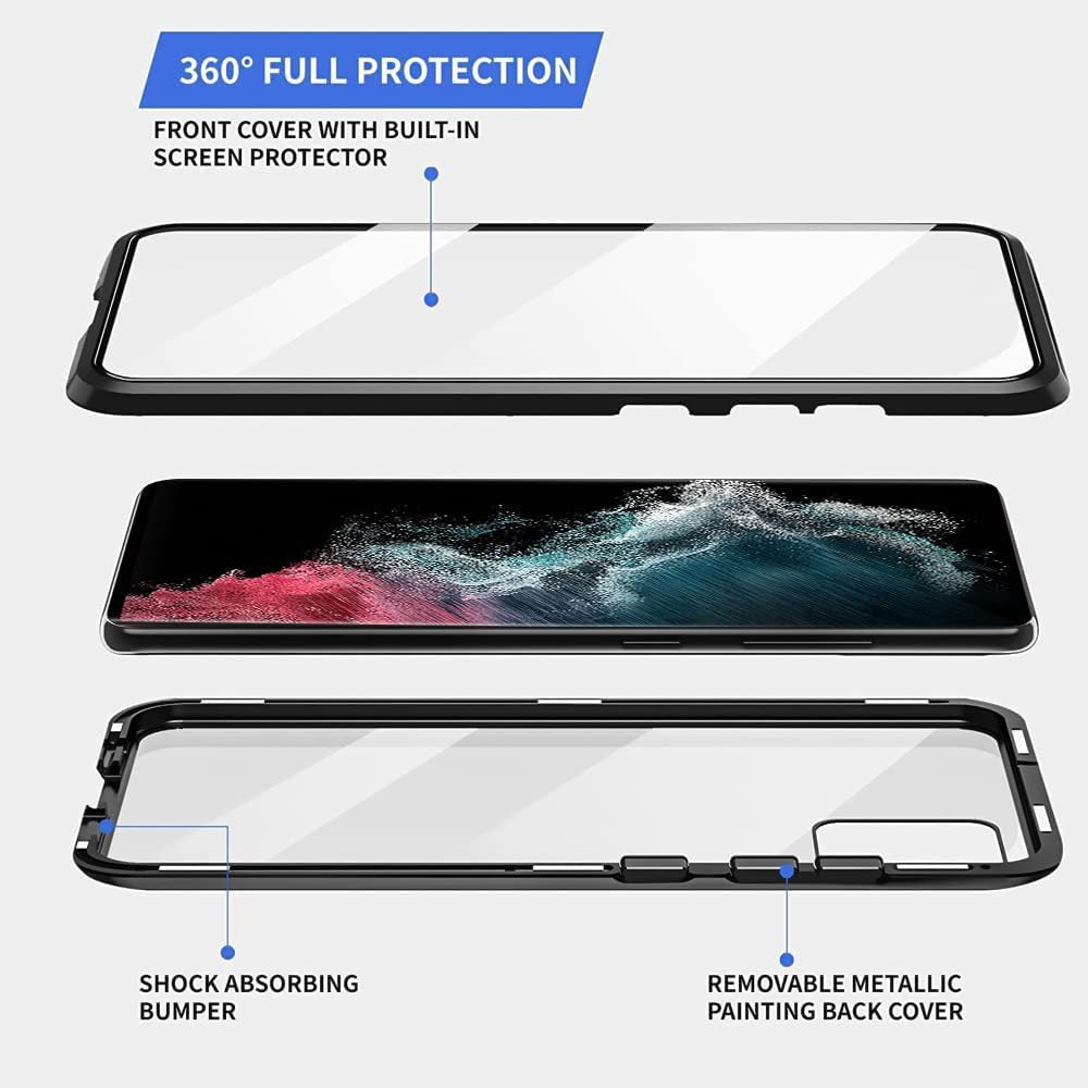 Magnetic Metal Dual-Sided Glass Case for Samsung S22