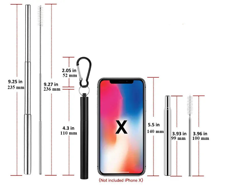 Portable Stainless Steel Telescopic Straw
