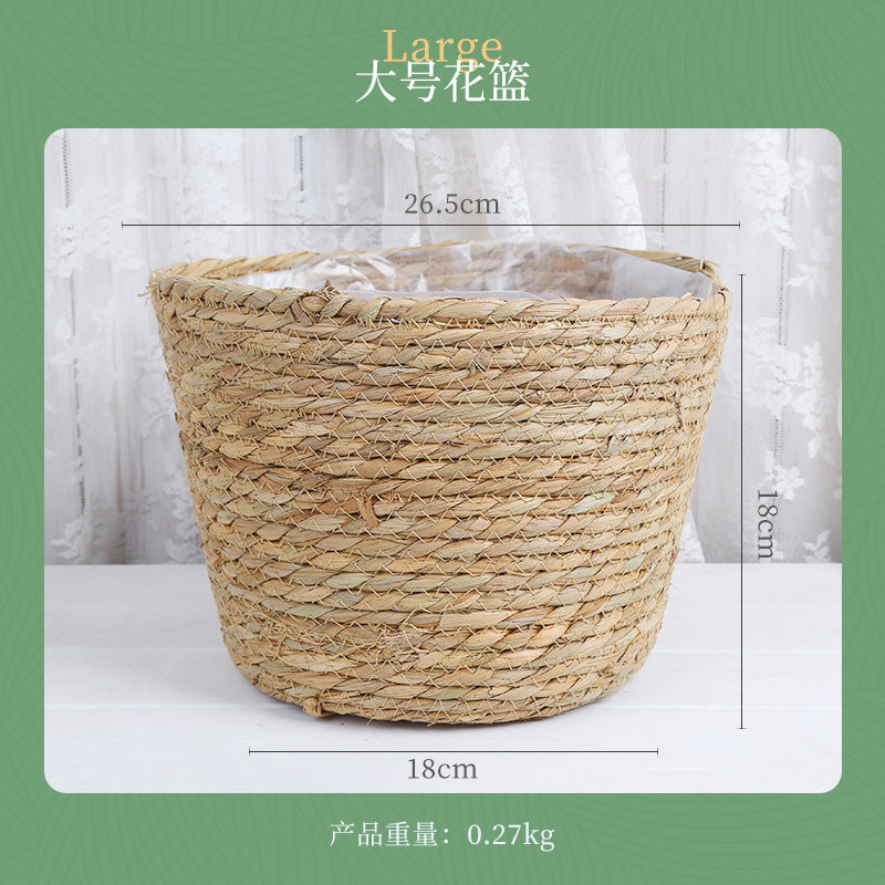Creative Woven Rattan Flower Basket for Home Decor