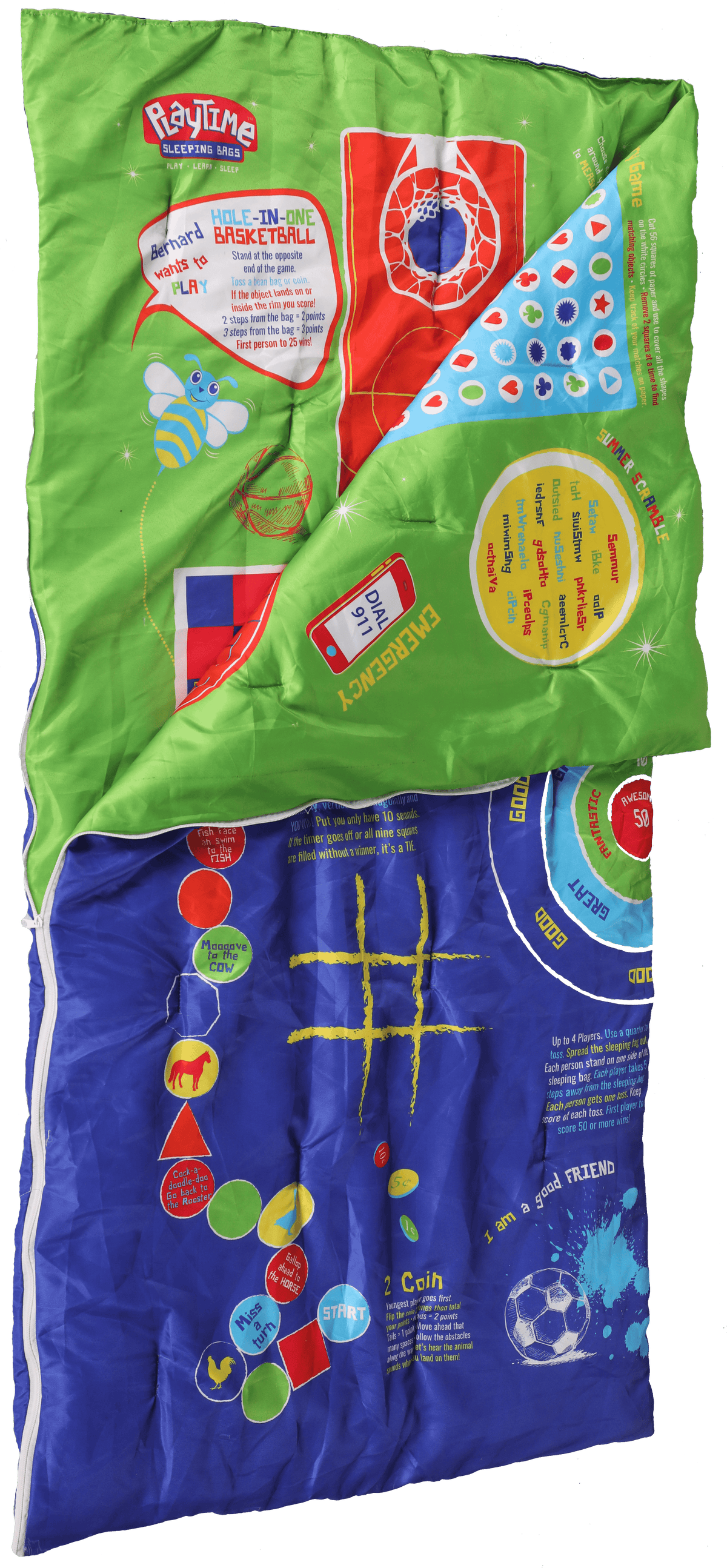 Playtime Reversible Slumber Bag (Blue/Green)