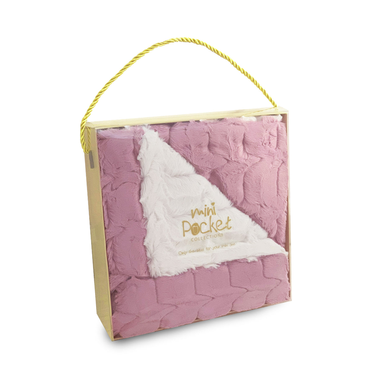 FAUX FUR WAVY BABY BLANKET IN GIFT BOX (MPB4)