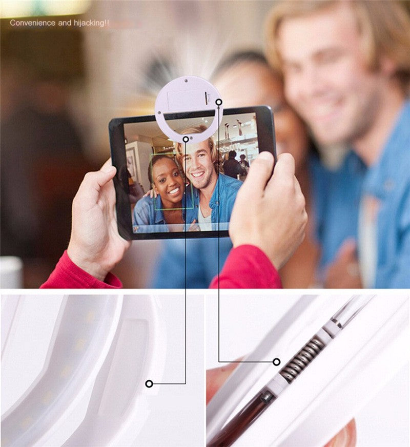 RK12 Portable LED Ring Light for Mobile Selfies