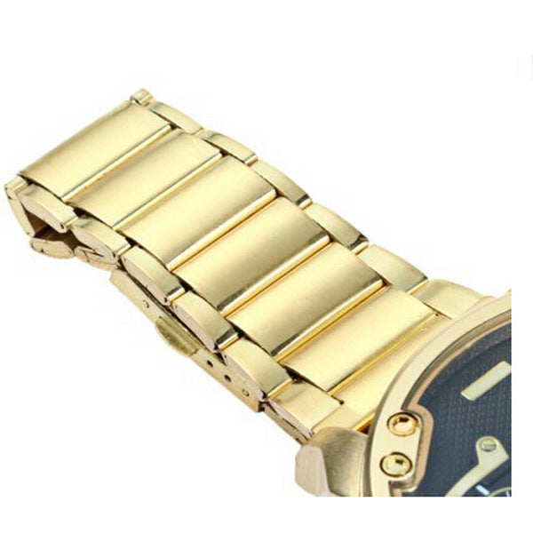 SHIWEIBAO Men's Steel Band Dual Time Zone Watch