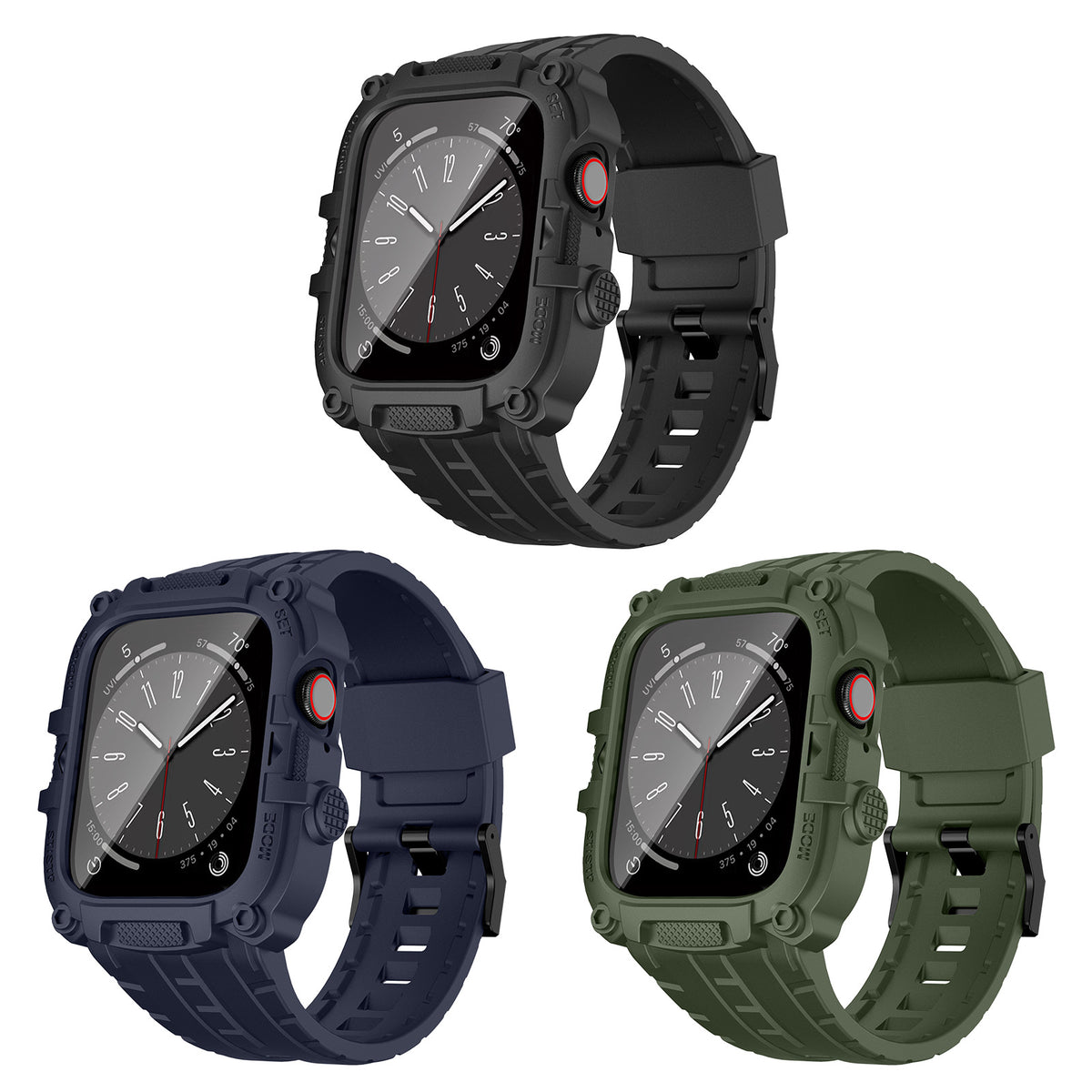 TPU Case with Tempered Glass for Apple Watch Series 1-8