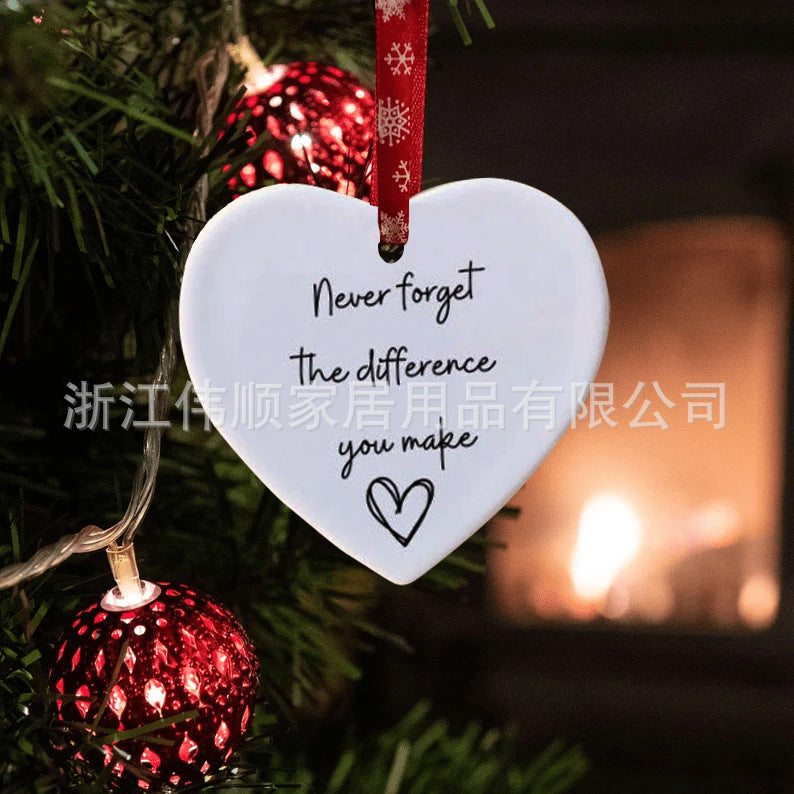 I Wish You Lived Next Door Ceramic Heart Pendant