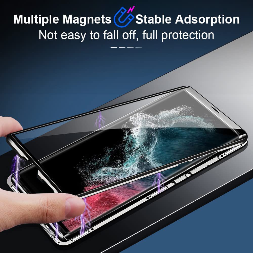 Magnetic Metal Dual-Sided Glass Case for Samsung S22