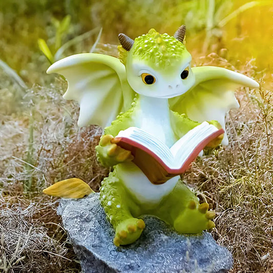 1 Unit Cartoon Dinosaur Resin Reading Book Decor