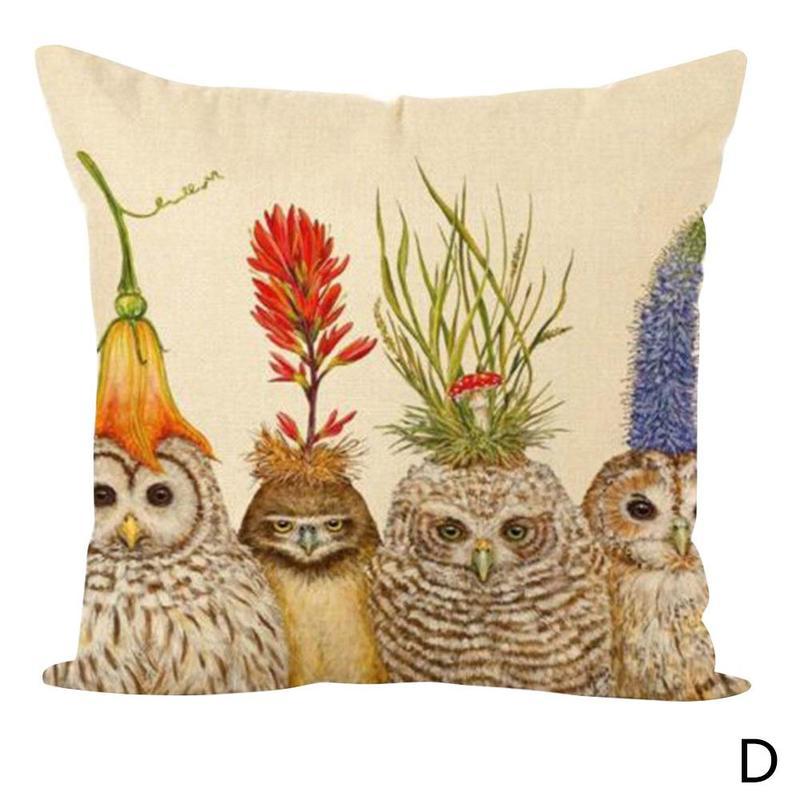 Animal Owl Cushion Cover Pillowcase (No Pillow Included)