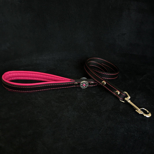 ''Bijou'' leather lead pink