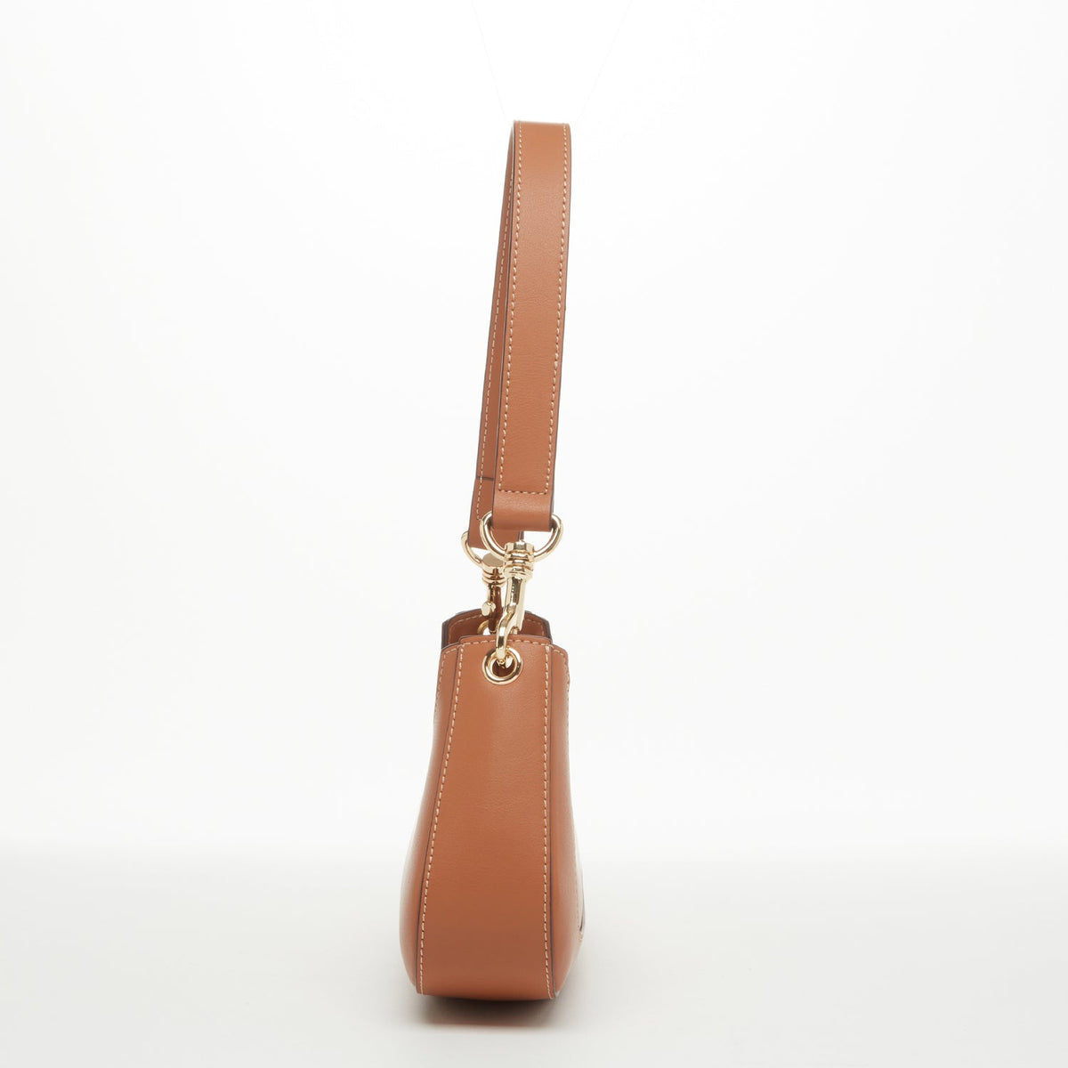 Emily Leather Baguette Bag East West Brown Purse