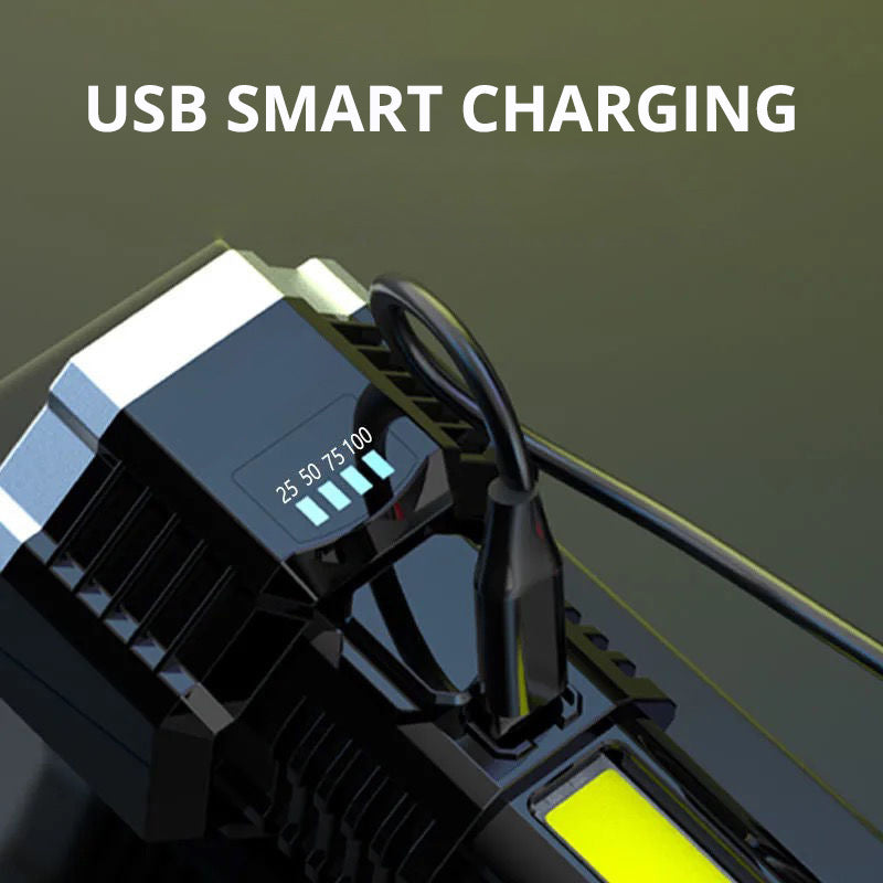 Portable USB Rechargeable Multi-function Flashlight