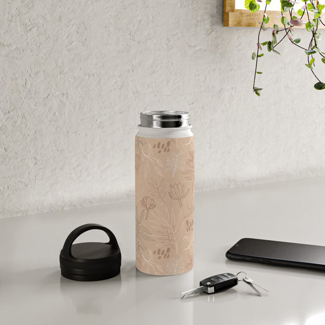 Desert Leaf Handle Lid Water Bottle