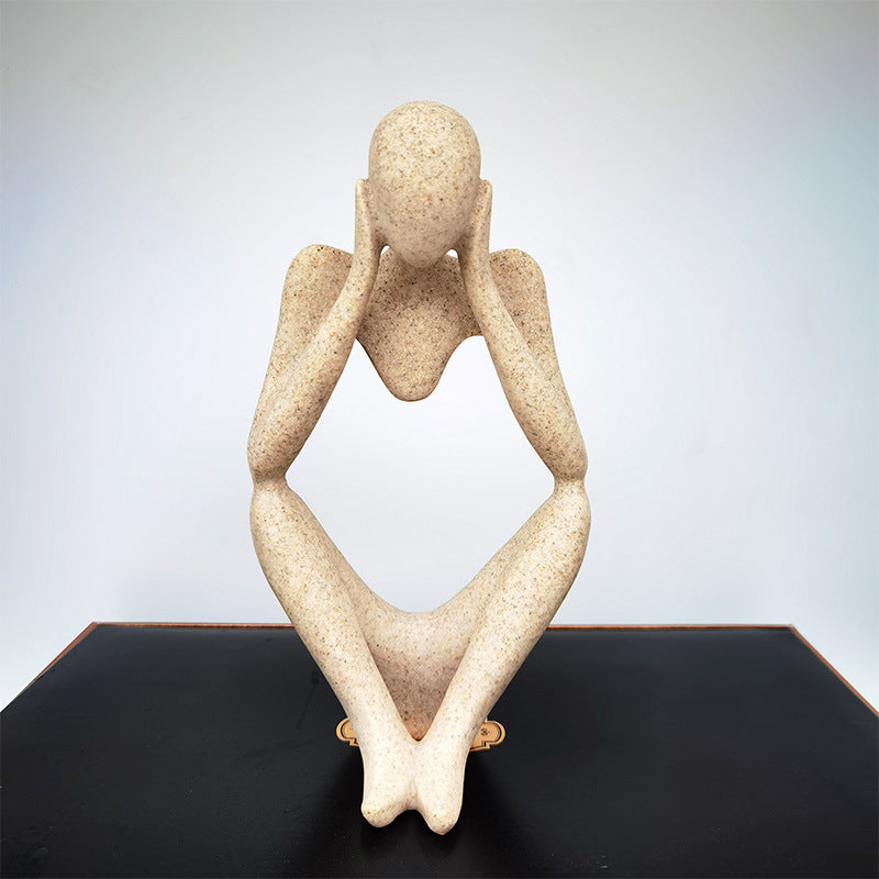 Abstract Resin Thinker Sculpture for Home Decoration
