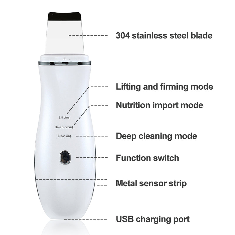Ultrasound Skin Scrubber Facial Cleansing Device